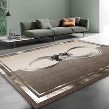 Dekoratif Salon Mutfak Koridor Halısı Modern Vizon 4011