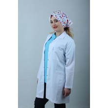 Özelsa Kadın Klasik Yaka Beyaz Uzun Kollu Uzun Doktor Önlük, Hemşire, Eczacı Öğretmen Laboratuvar Önlüğü