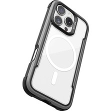 iPhone 16 Pro Max Kılıf Magsafe Uyumlu Airbagli Raptic Shield Serisi Şeffaf Arka Yüzey Kapak Siyah