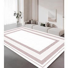 Dekoratif Salon Mutfak Koridor Halısı Modern Pembe 4012