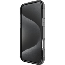 iPhone 16 Pro Kılıf Magsafeli Raptic Air Serisi Airbag Tasarımlı Metal Köşelikli Şeffaf Kapak Siyah