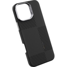 iPhone 16 Pro Kılıf Magsafe Uyumlu 600D Raptic Aramid Fiber Croxx Mondrian Serisi Kapak Siyah