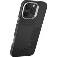 iPhone 16 Pro Kılıf Magsafe Uyumlu 600D Raptic Aramid Fiber Croxx Mondrian Serisi Kapak Siyah