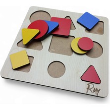 Montessori Ahşap Geometrik Şekilller Bul-Tak-Çıkar 3 Şekil