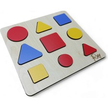 Montessori Ahşap Geometrik Şekilller Bul-Tak-Çıkar 3 Şekil