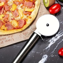 Metal Saplı Pizza Ruleti: Paslanmaz Çelik Pizza Kesme Bıçağı, Profesyonel Kesim Için Dayanıklı Tasarım