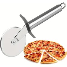Metal Saplı Pizza Ruleti: Paslanmaz Çelik Pizza Kesme Bıçağı, Profesyonel Kesim Için Dayanıklı Tasarım