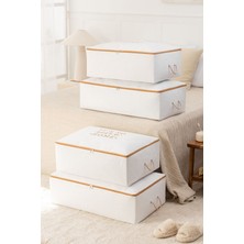 Rek Home 4'lü Baskılı Baza Altı Yastık Yorgan Kazak Hurcu