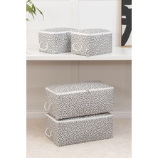 Rek Home 4'lü Yaprak Desenli Baza Altı Kazak Pike Battaniye Giysi Kıyafet Hurcu