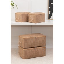 Rek Home 4'lü Balıksırtı Desenli Baza Altı Kazak Pike Battaniye Giysi Kıyafet Hurcu