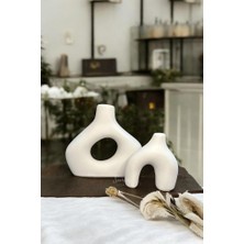 2'li Dekoratif Iskandinav Donut Vazo, Ev ve Ofis Dekoru, Bohem Pinterest Vazo Set