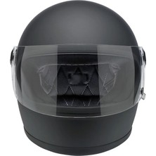 Motoanl Motosiklet Retro Kask Harley Cafe Racer Bobber Full Face Motor Kaskı Mat Siyah