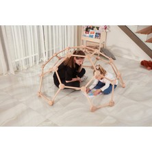 Monte Toys Ahşap Montessori Kubbe | Çocuk Oyun Kubbesi | Montessori Tırmanma Kubbesi
