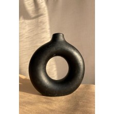 2'li Dekoratif Iskandinav Donut Vazo, Ev Ofis Dekoru, Bohem Pinterest Siyah ve Beyaz Vazo Set