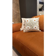 Ersperto Papatya Punch Panç Nakışlı Kırlent Kılıfı 1 Adet 43 x 43 cm