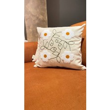 Ersperto Papatya Punch Panç Nakışlı Kırlent Kılıfı 1 Adet 43 x 43 cm