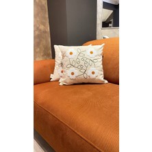 Ersperto Papatya Punch Panç Nakışlı Kırlent Kılıfı 1 Adet 43 x 43 cm
