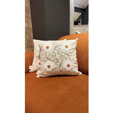 Ersperto Papatya Punch Panç Nakışlı Kırlent Kılıfı 1 Adet 43 x 43 cm