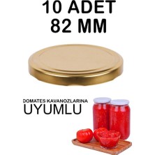 10 Adet 82MM Metal Konserve Kavanoz Kapağı Gold