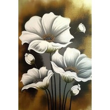 Gold Flowers Kanvas Tablo