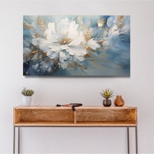 Yağlı Boya Görünümlü Mavi Çiçekler