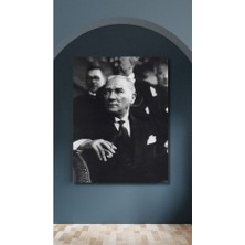 Atatürk Siyah Beyaz Kanvas Tablo