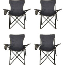 4 Adet Kot Kumaşlı Çantalı Katlanır Kamp Sandalyesi Rejisör Katlanabilir Piknik Plaj Sandalyesi Mavi