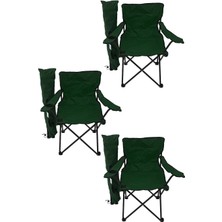 3 Adet Çantalı Katlanır Kamp Sandalyesi Rejisör Katlanabilir Piknik Plaj Sandalyesi Haki