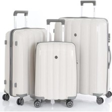 MÇS Üçlü Polipropilen Valiz Seti V305 -  Kırılmaz Silikon Valiz Set