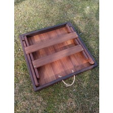 BİRAYSE Ahşap 50X50 Katlanır Piknik ve Kamp Sehpası