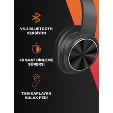 Erdineks V5.3 Bluetooth Headset Anc Gürültü Engelleyici Kulak Üstü Bluetooth Kulaklık 48 Saat Müzik Dinleme