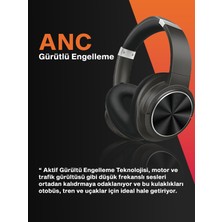 Erdineks V5.3 Bluetooth Headset Anc Gürültü Engelleyici Kulak Üstü Bluetooth Kulaklık 48 Saat Müzik Dinleme