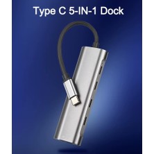 Brs Type-C Çoklayıcı Hub - USB C Hub 5 Port Usb-C 3.0 Pd 60W Macbook Için Uyumlu 5 Port Usb-C Hub