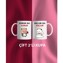 2'li Gelin Damat Bubu Dudu Karım Da Karım Kocam Da Kocam 1. Sınıf Porselen Kupa Bardak