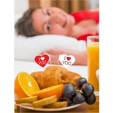 BK SUNUM Kalp Içi I Love You Yazılı Pasta Kürdanı