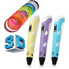 3D Pen Üç Boyutlu Yazıcı Kalem Printer 3 Renk Filament 3D Çizim Kalemi Çizim 3D Yazıcı