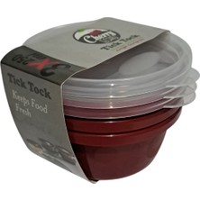 Hobby Life Tick Tock Hava Sızdırmaz Saklama Kabı 3'lü Set 3X250 ml Kırmızı