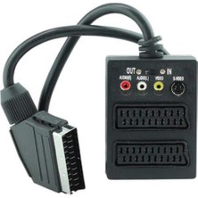 Scart Çoklayıcı 2li Switch + 3 Rca + S-Video