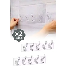 Safestore 2 Adet Şeffaf Güçlü Kendinden Yapışkanlı Kapı Duvar Askısı