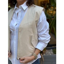 Seda Aslan Butik Cep Detay Arka Lastikli Yelek