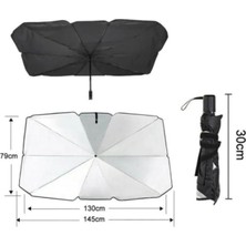 145X79 cm Araba Ön Cam Güneşlik Şemsiye Katlanabilir Torpido Koruyucu Metalize Parlak Oto Güneşliği