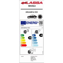 Lassa 205/60 R16 92V Revola Oto Yaz Lastiği (Üretim Yılı:2025)