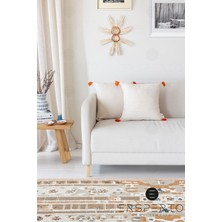 Ersperto Otantica Püsküllü Keten Dekoratif Kırlent Kılıfı Yastık Kılıfı 1 Adet 43 x 43 cm