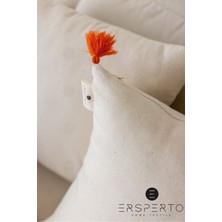 Ersperto Otantica Püsküllü Keten Dekoratif Kırlent Kılıfı Yastık Kılıfı 1 Adet 43 x 43 cm