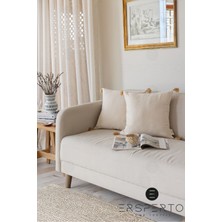 Ersperto Otantica Püsküllü Keten Dekoratif Kırlent Kılıfı Yastık Kılıfı 1 Adet 43 x 43 cm