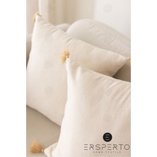 Ersperto Otantica Püsküllü Keten Dekoratif Kırlent Kılıfı Yastık Kılıfı 1 Adet 43 x 43 cm