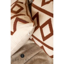 Ersperto Luxury Serisi Punch Panç Desen Nakışlı Kırlent Kılıfı 1 Adet 43 x 43 cm
