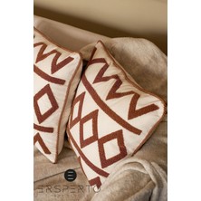 Ersperto Luxury Serisi Punch Panç Desen Nakışlı Kırlent Kılıfı 1 Adet 43 x 43 cm
