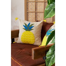 Ersperto Summer Püsküllü Keten Dekoratif Kırlent Kılıfı Yastık Kılıfı 1 Adet 43 x 43 cm