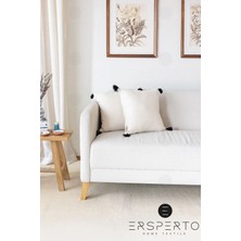 Ersperto Otantica Püsküllü Keten Dekoratif Kırlent Kılıfı Yastık Kılıfı 1 Adet 43 x 43 cm